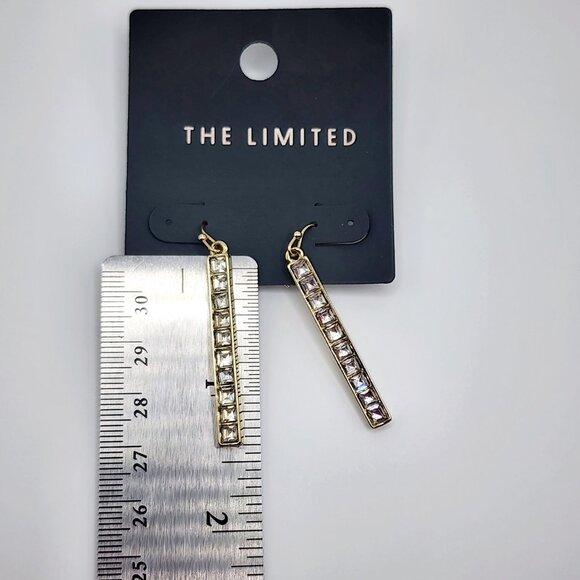 THE LIMITED Clear Rhinestone Dangle Earrings - Picture 3 of 3